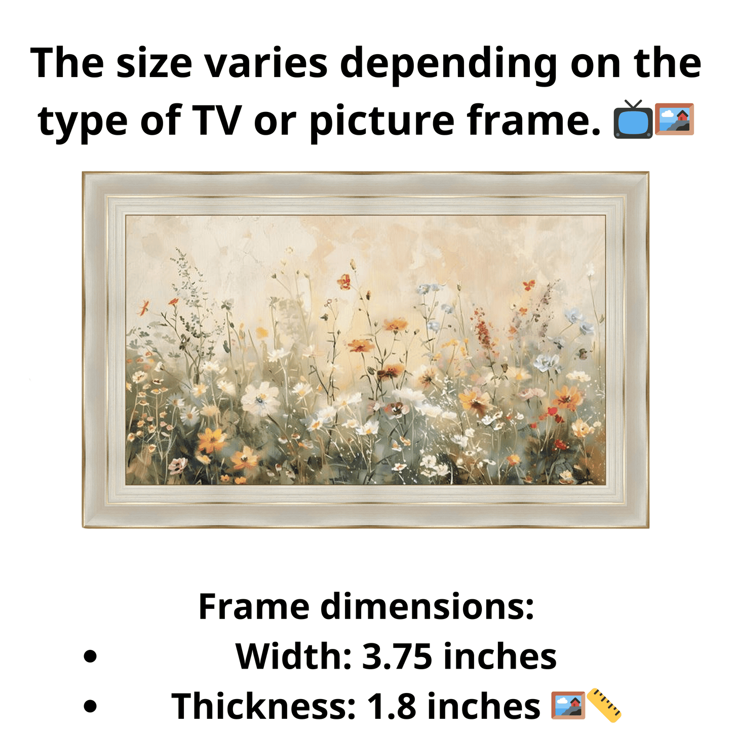 Elegant Gold Edge TV Frame, Samsung frame Tv bezel, Custom brand tv FrameL2209ML
