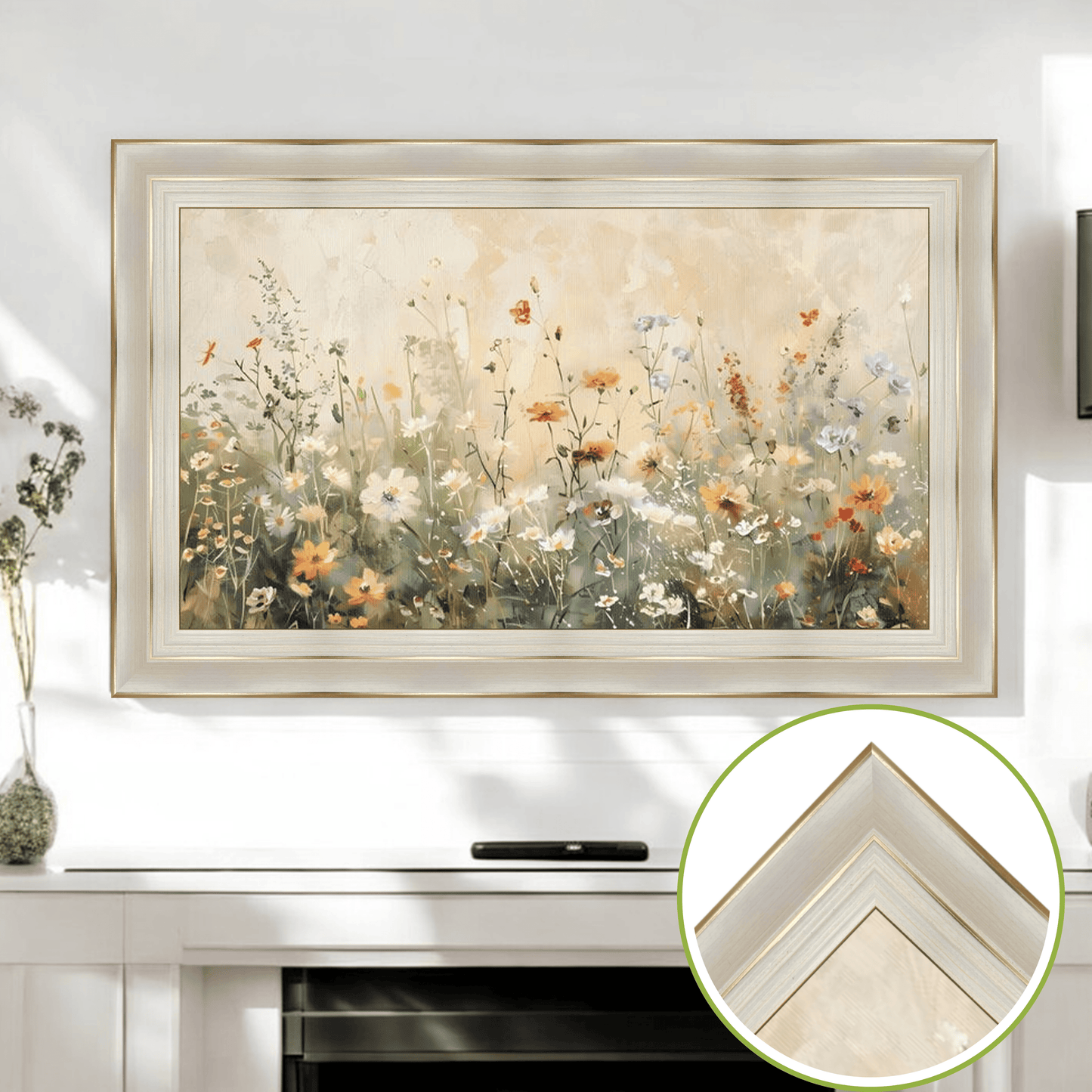 Elegant Gold Edge TV Frame, Samsung frame Tv bezel, Custom brand tv FrameL2209ML